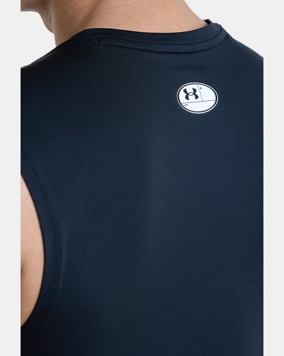 Men's HeatGear® Sleeveless in Black image number 4